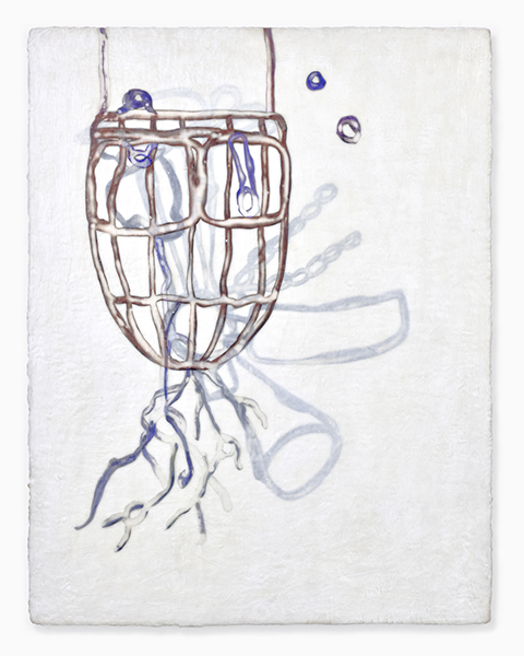 GUESSING GAME  2019, ink, acrylic on duralar on panel, 19&quot; x 24amp;quot;