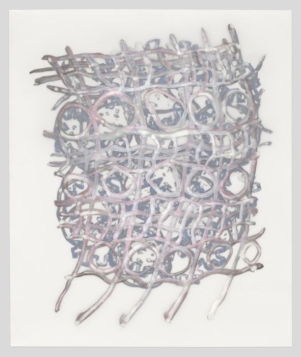 INTERSTICES 5 2025  ink, acrylic on paper and duralar, 21.5