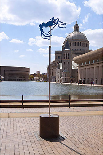 WATER FORMS 2014  water-jet cut aluminum, enamel  11 x3 x 3' Christian Science Center Plaza, Boston, MA