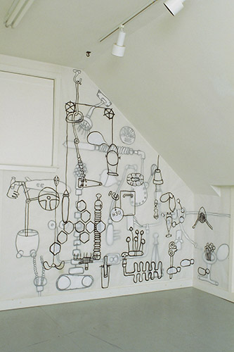 Wall Drawing, ink, paper, vellum, 8 x 10 x 4', 2004