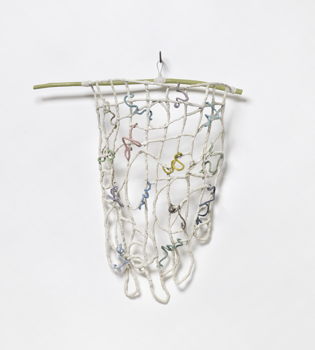 Salience, 2026, wire, cloth, acrylic, wood, oil, 24